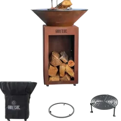 Pack Printemps Brasero Auvergnat Rond CORTEN - GRILL CHIC