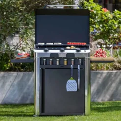 Plancha Gaz Fusion 75 sur Chariot Inox et Noir - ENO