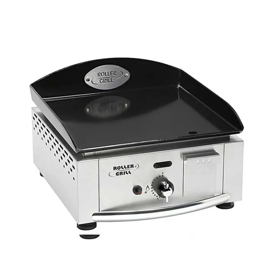 Plancha gaz inox 40 avec plaque acier émaillé - ROLLER GRILL