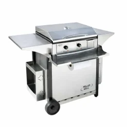 Plancha électrique inox 60 avec chariot et accessoires - ROLLER GRILL
