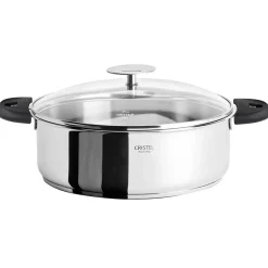 Sauteuse inox Casteline 24 cm avec 2 anses et couvercle - CRISTEL