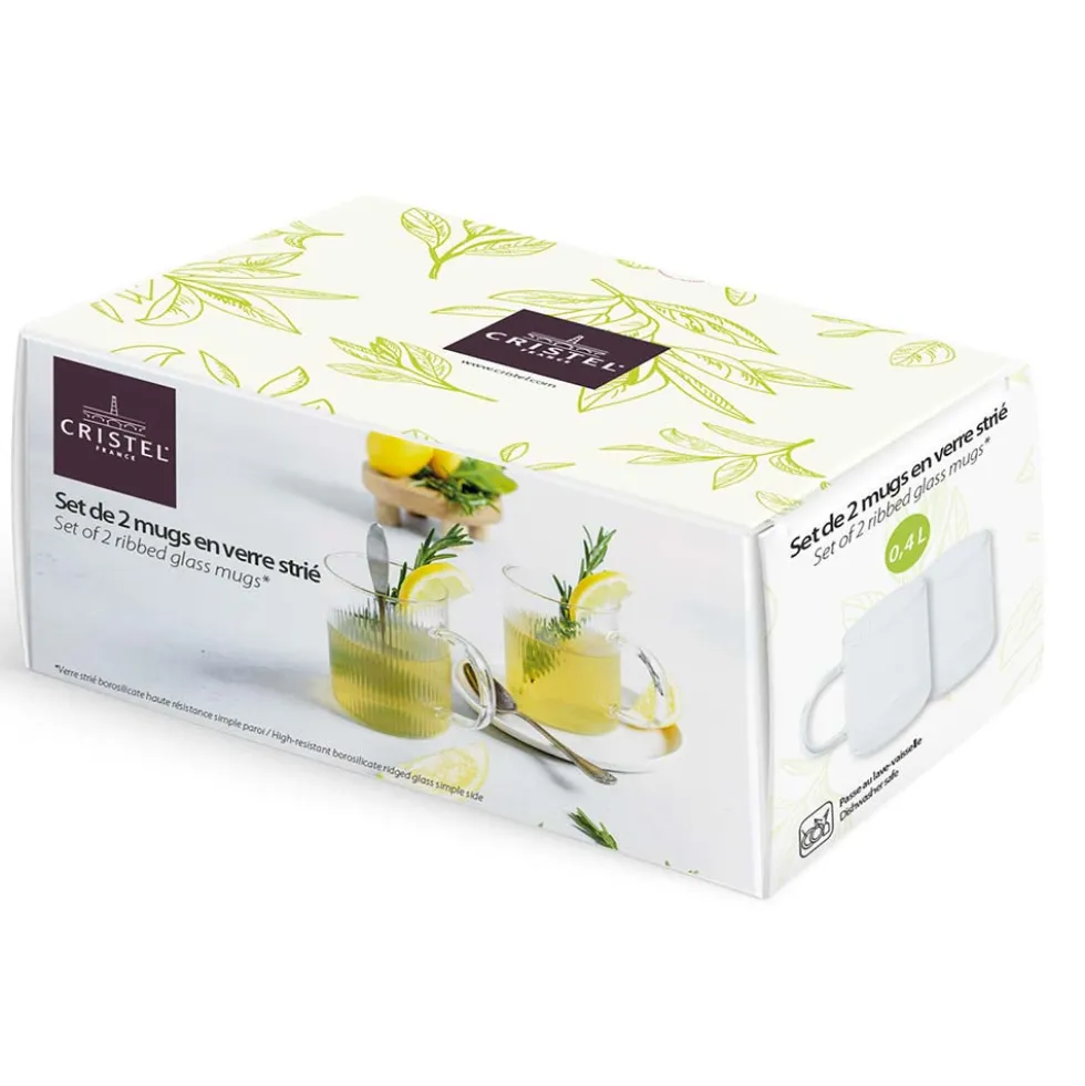 Set 2 mugs en verre Darjeeling - CRISTEL