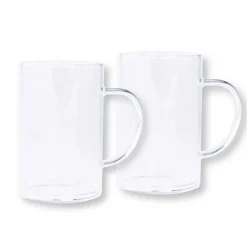 Set 2 tasses en verre pour café et thé - CRISTEL