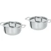Set "tête-à-tête" avec 2 mini faitouts inox et couvercles Castel'pro - CRISTEL