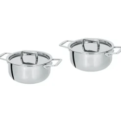 Set "tête-à-tête" avec 2 mini faitouts inox et couvercles Castel'pro - CRISTEL