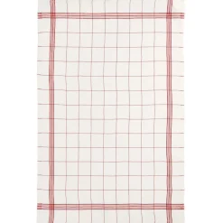 Torchon Bistrot en lin 51 x 80 cm Rouge - Charvet Editions