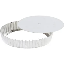 Tourtière ronde cannelée fer blanc diamètre 24 cm - GOBEL