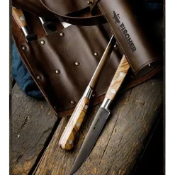 Trousse en cuir et kit de 6 couteaux à steak BBR - FISCHER