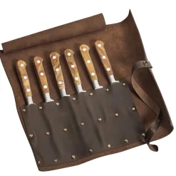Trousse en cuir et kit de 6 couteaux à steak BBR - FISCHER